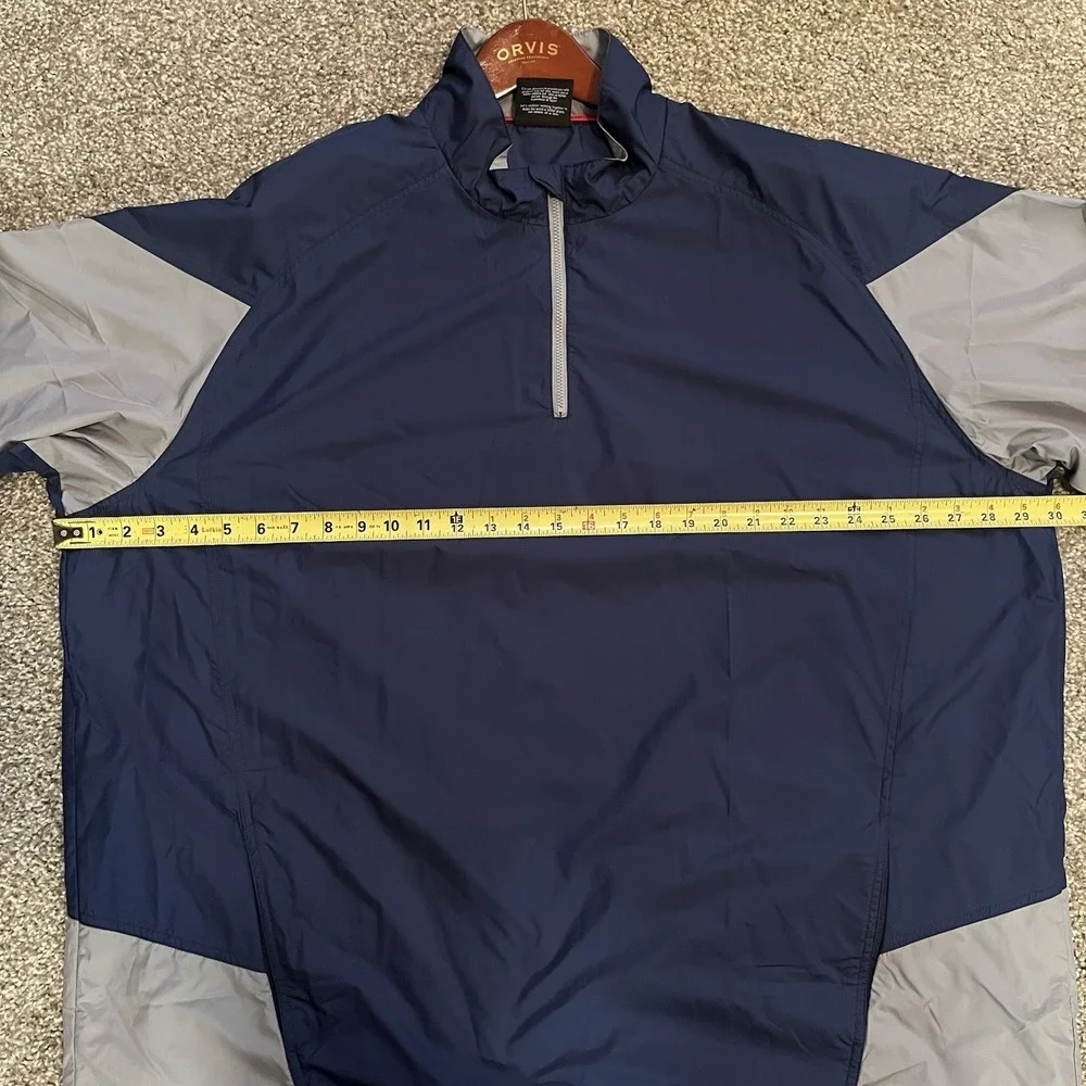 Mizuno Performance 1/4 Zip Pullover Windbreaker Men's XXL Blue Gray Baseball